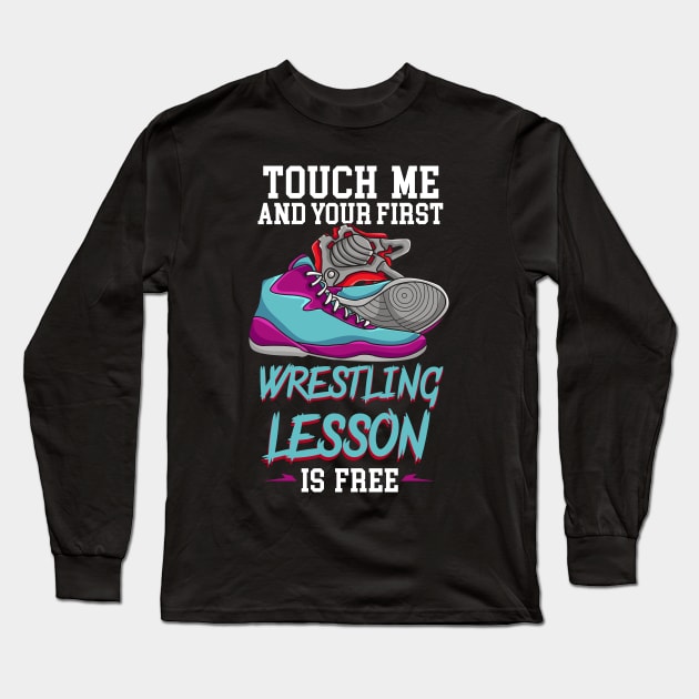 WRESTLING: First Wrestling Lesson Long Sleeve T-Shirt by woormle